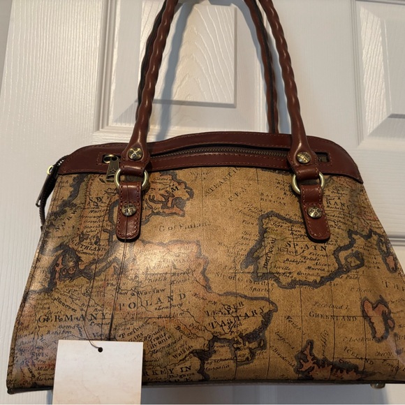 NWT Patrica Nash European Map Print Calvi Handbag - Picture 2 of 6